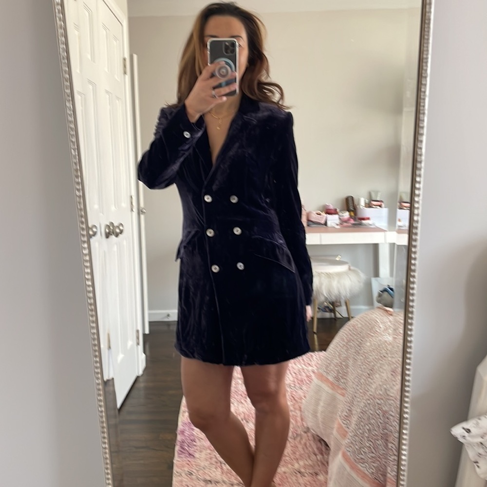 Purple Velvet Long Jacket by Kaliko